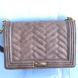 BCBG Paris dark tan and golden square shoulder bag